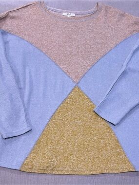 Easel Colorblock Crewneck Knit Sweater